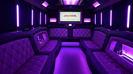 vibrant party bus interior